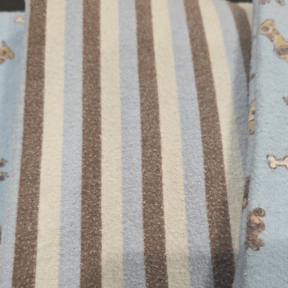 Carter's Blue and Brown Dog Pattern Swaddle Blankets - Picture 3 of 4